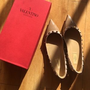 Valentino Patent Rockstud Ballet Flat